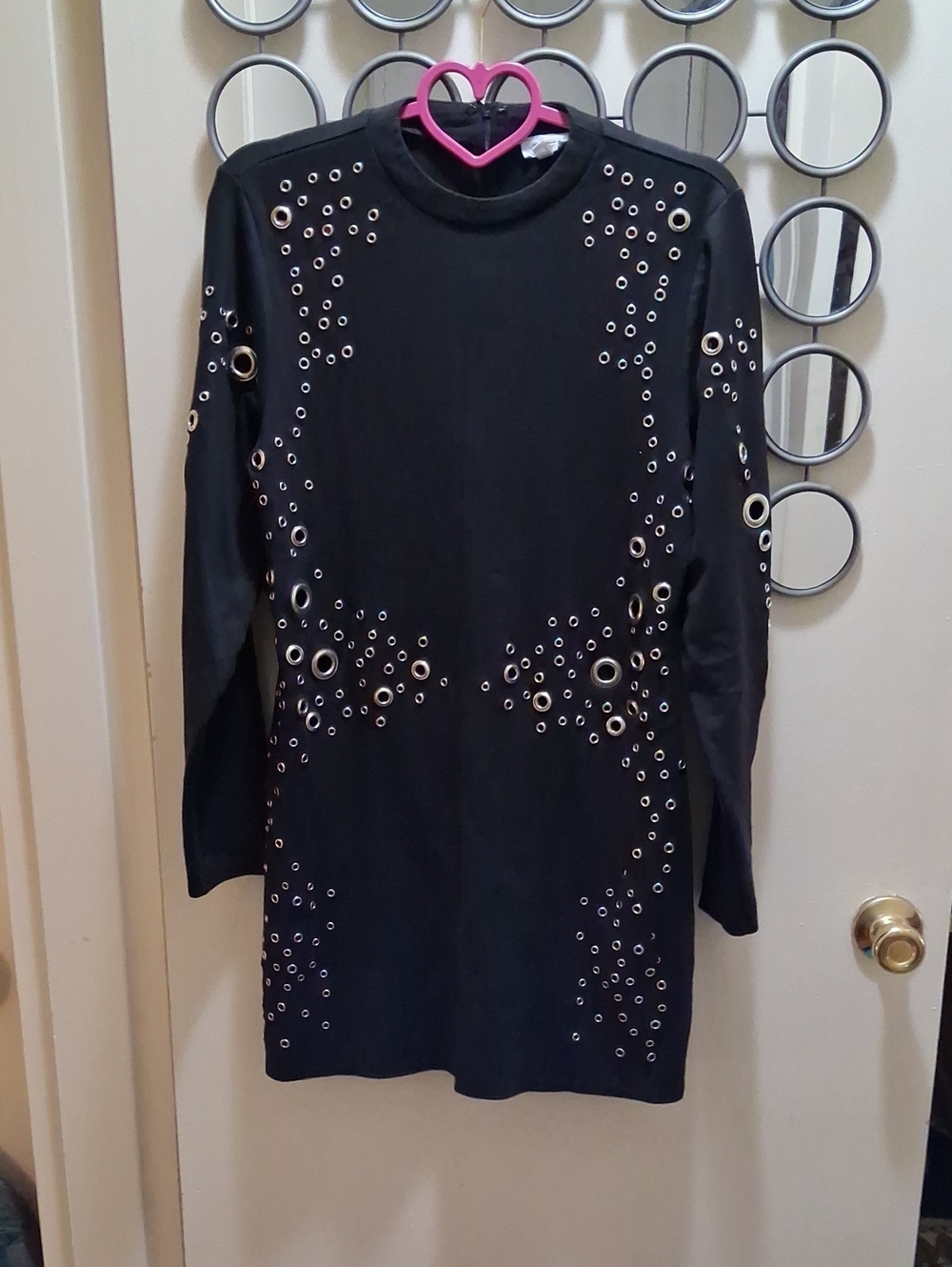BLACK EYELIT STRETCH Dress